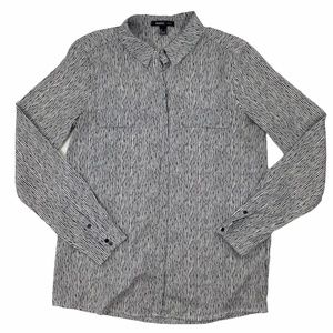 Mango Suit Striped Blouse Black Size 4